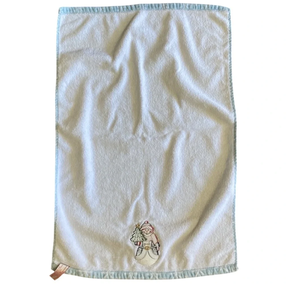 Jingles & Joy Embroidered Snowman Light Blue Hand Towels Set of 2